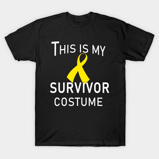 Bladder Sarcoma Bone Cancer Yellow Ribbon Survivor Halloween T-Shirt by Scarebaby